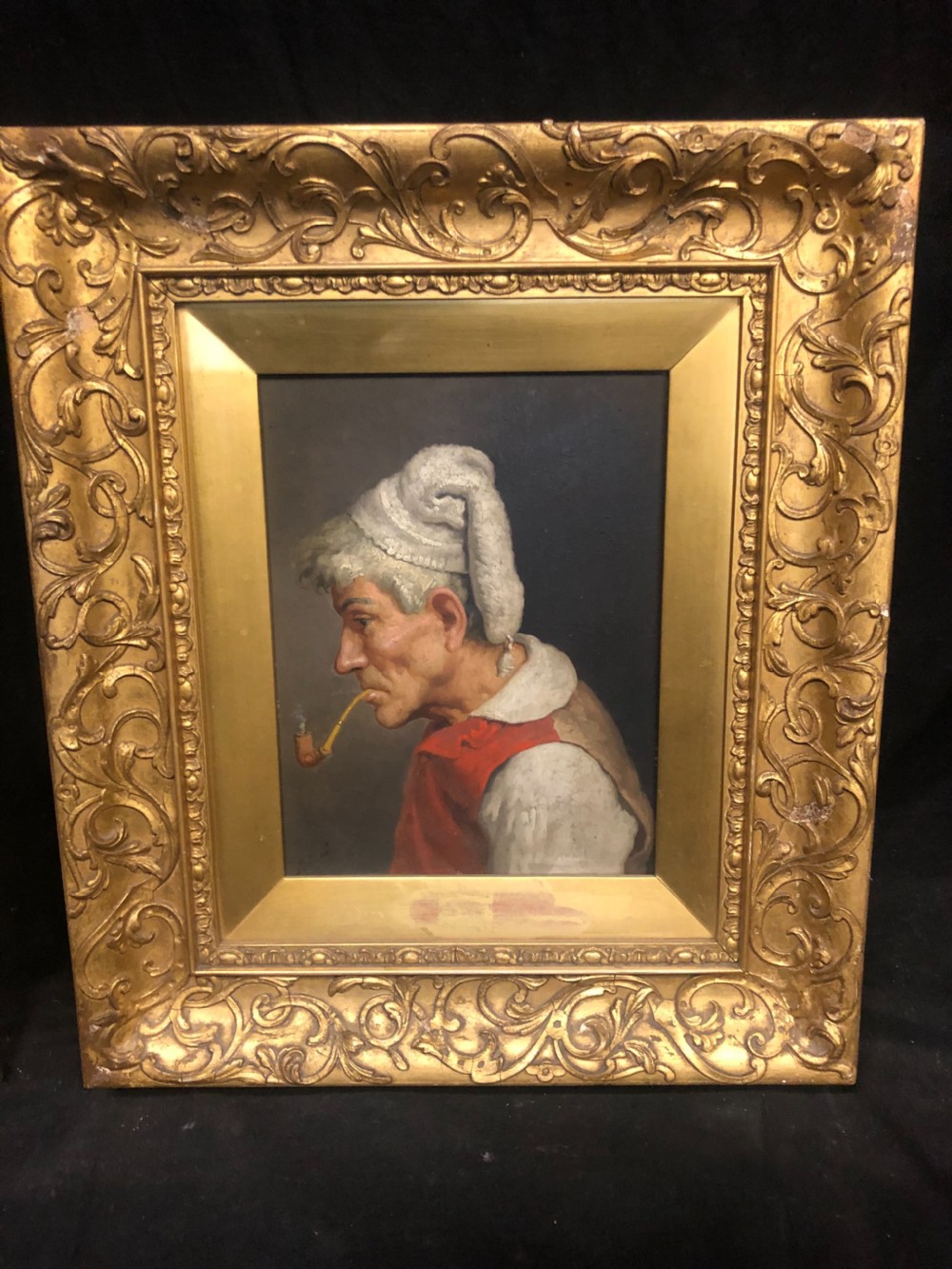 Pair of oil paintings of an old man and a woman, Italian ( M Bicci ) napoli View IX