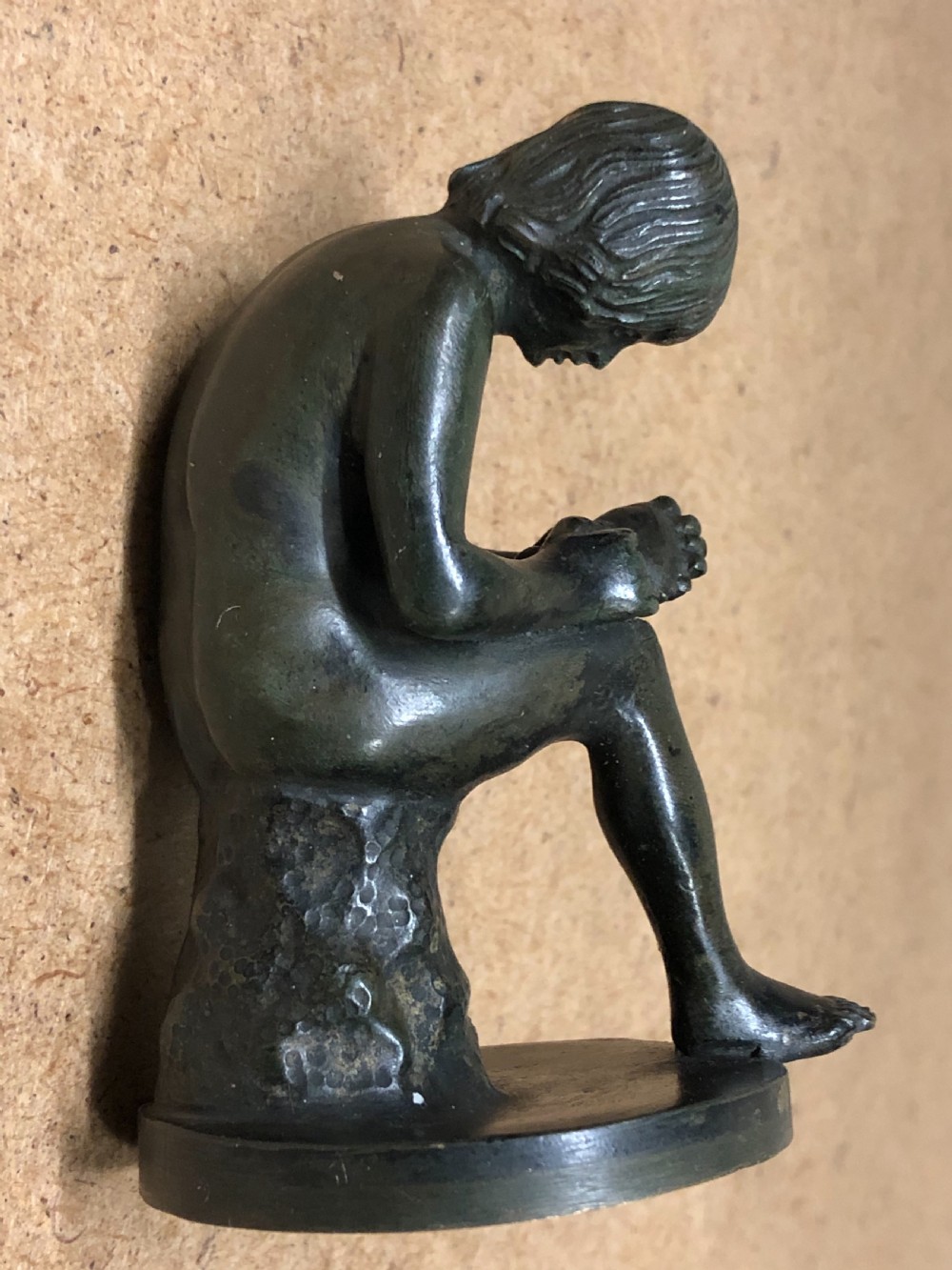 The spinario bronze C19th light brown patina  View III