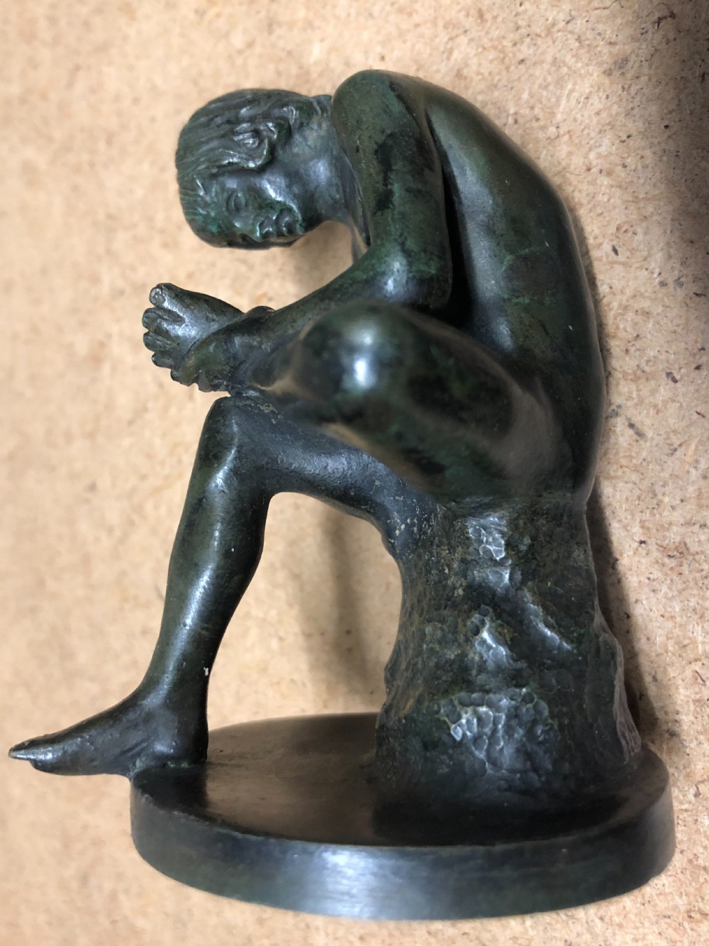 The spinario bronze C19th light brown patina  View V