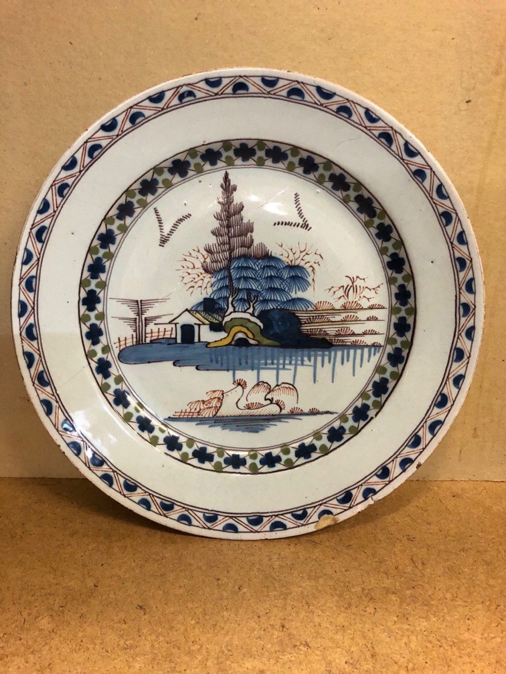 C18th Bristol polychrome Delft charger  View II