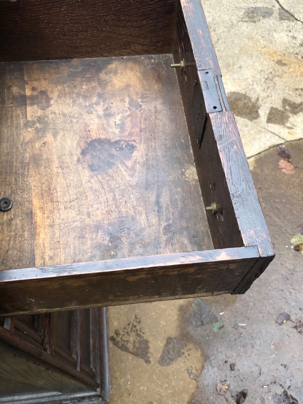 Small C18th block fronted chest of five drawers  View VIII