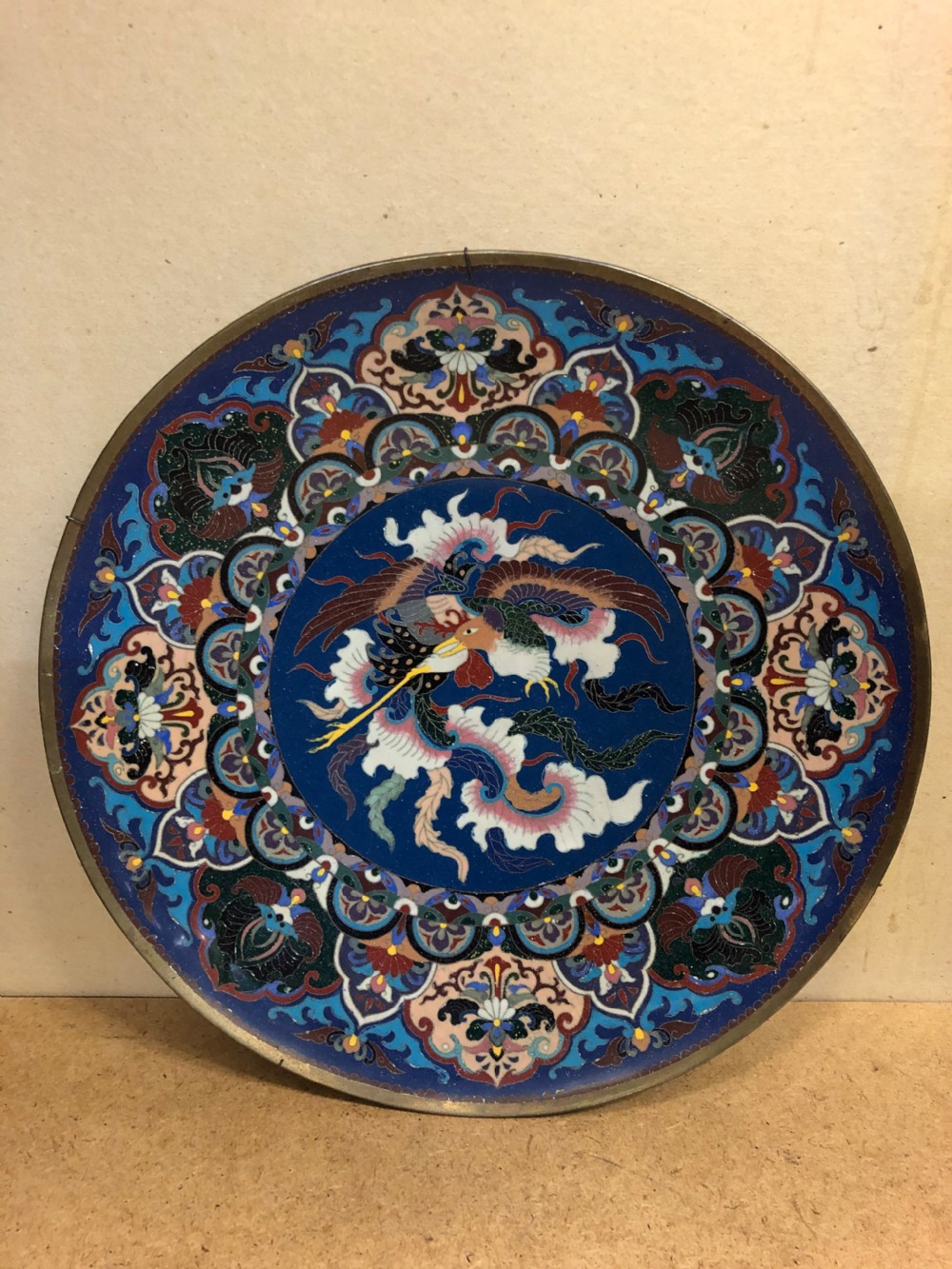 C19th Japanese cloisonné charger 