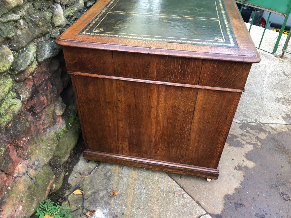C19th Large oak pedestal desk  View IV