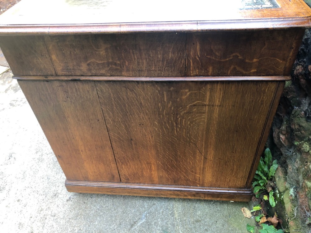 C19th Large oak pedestal desk  View V