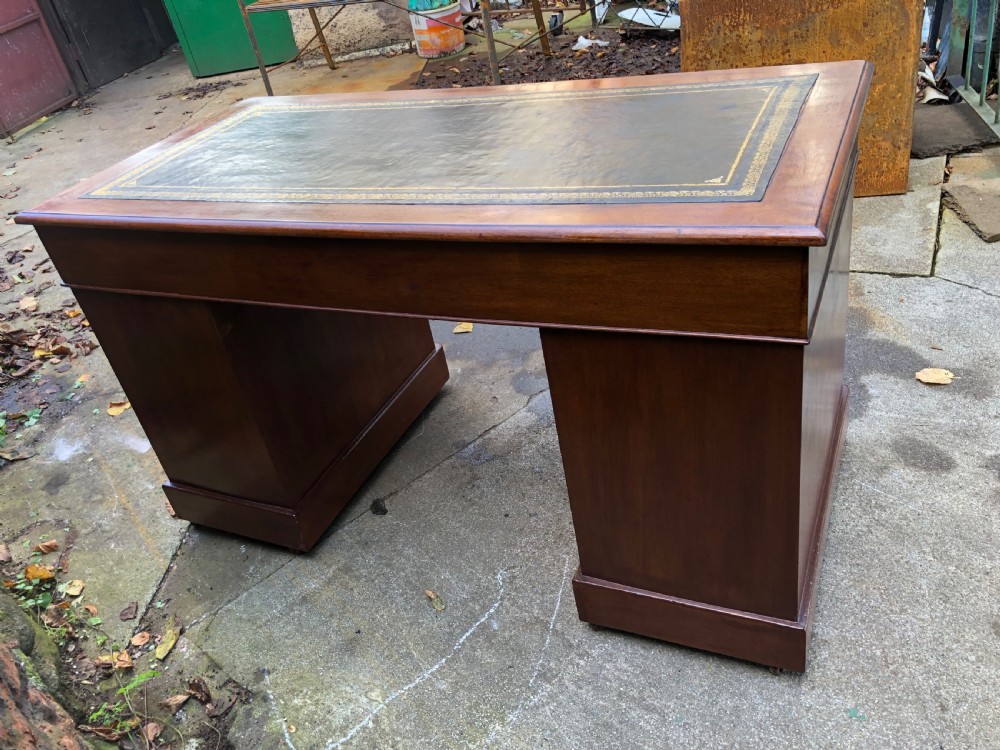 C19th mahogany pedestal desk  View VI