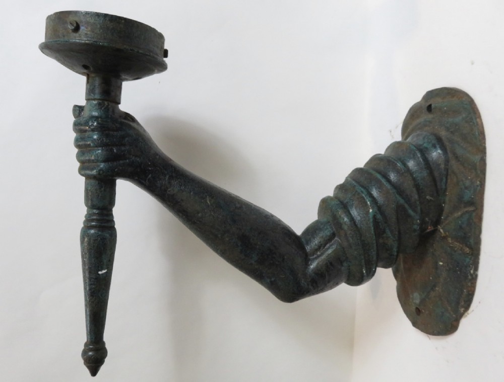 Edwardian cast iron front door wall light 