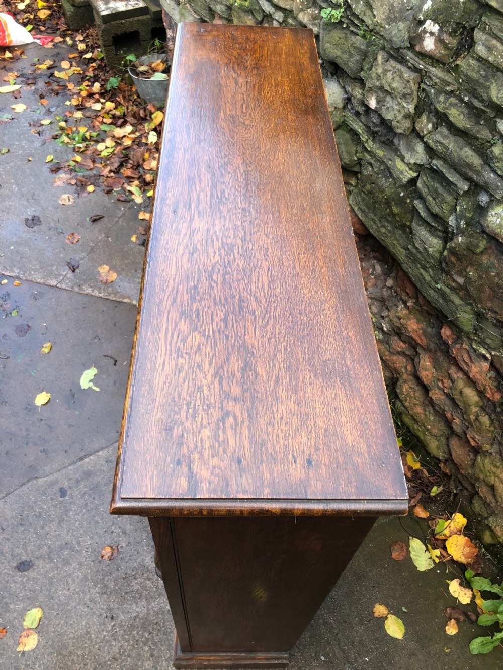 Edwardian oak open bookcase  View VIII