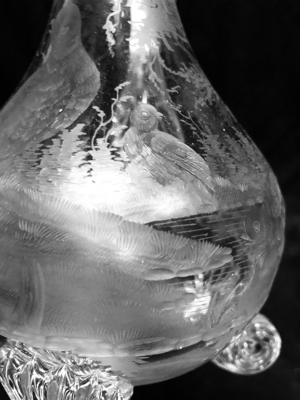 C19th cut glass and etched glass liquor decanter  View XIII