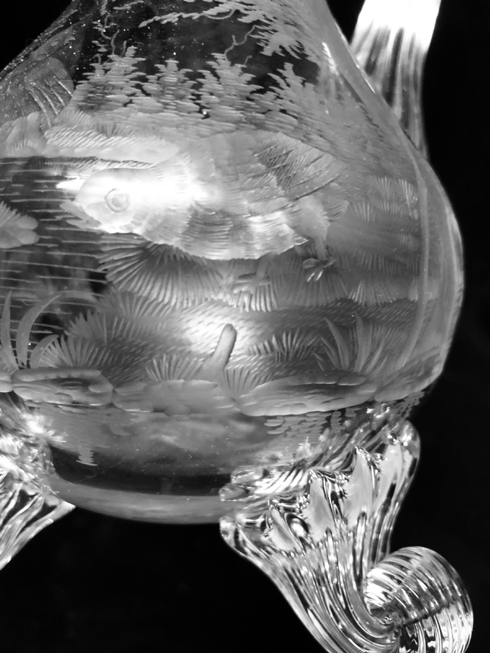 C19th cut glass and etched glass liquor decanter  View XIV
