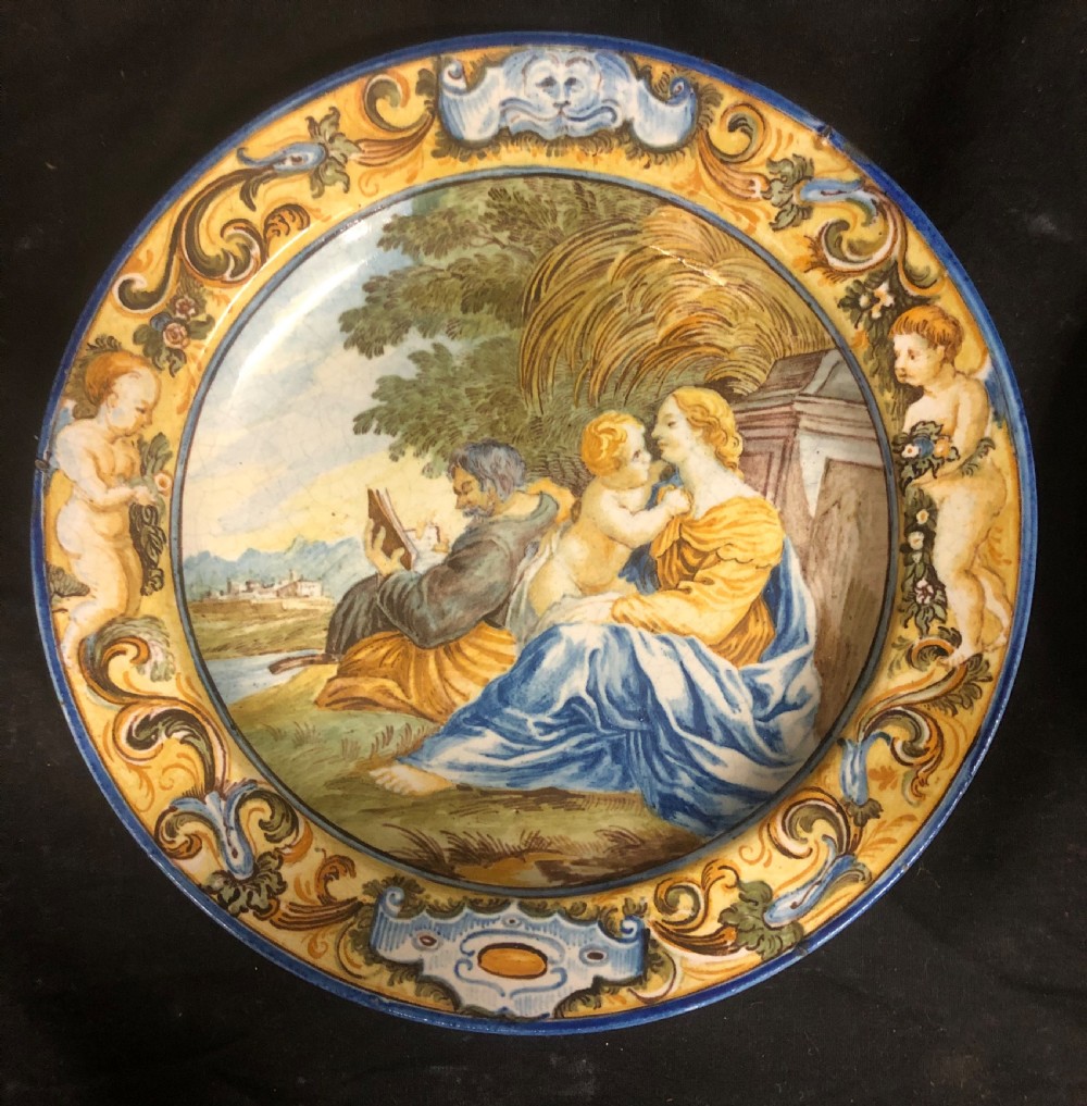 A pair of C18th maiolica plates  View II