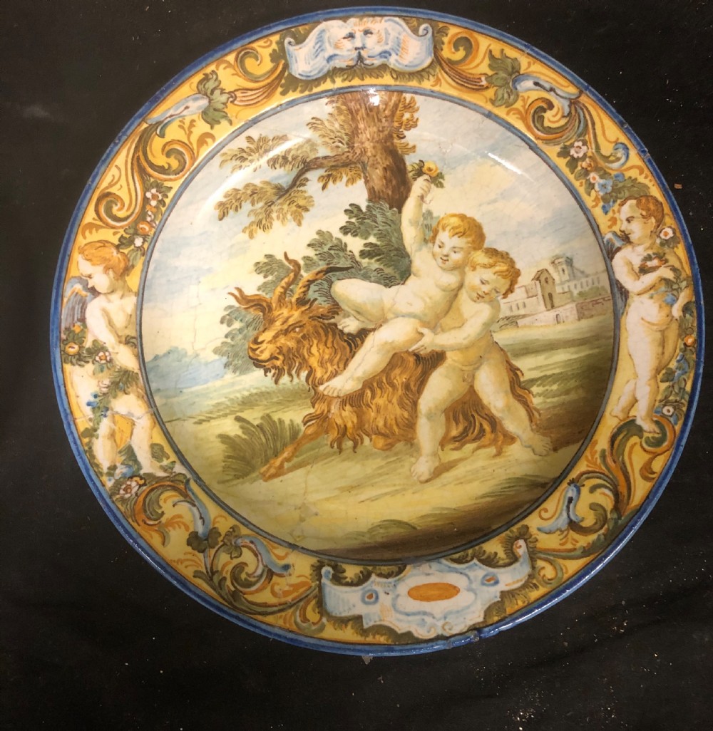 A pair of C18th maiolica plates  View IV