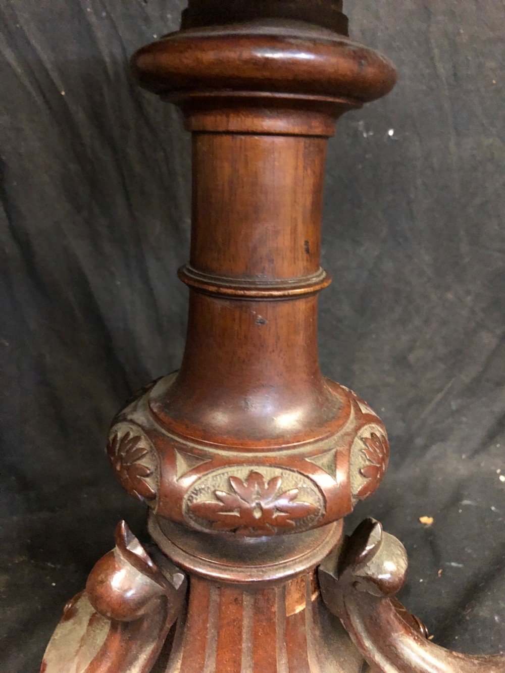 C19th walnut adjustable piano stool View IV