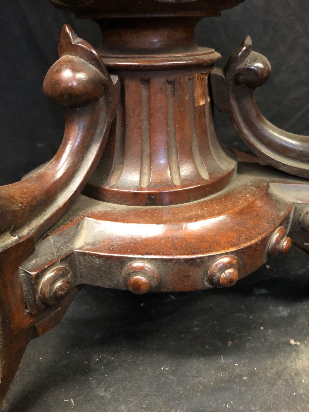 C19th walnut adjustable piano stool View V