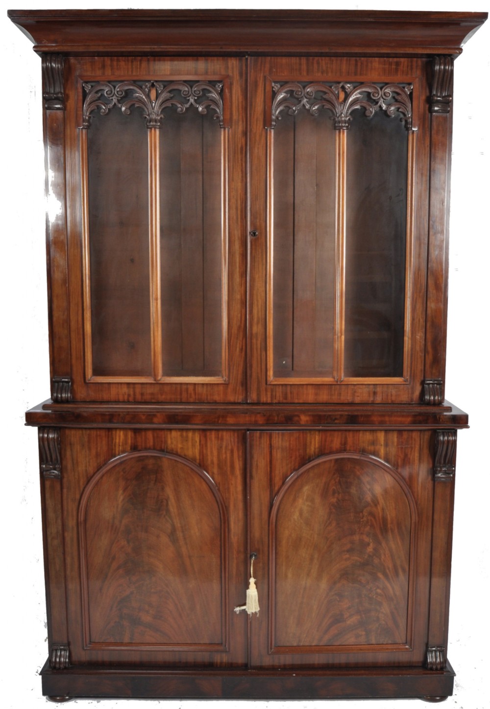 C19th large library bookcase cabinet