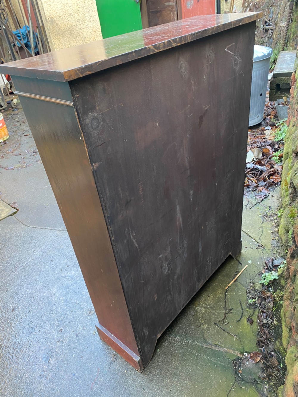 C19th walnut veneered open bookcase View IV