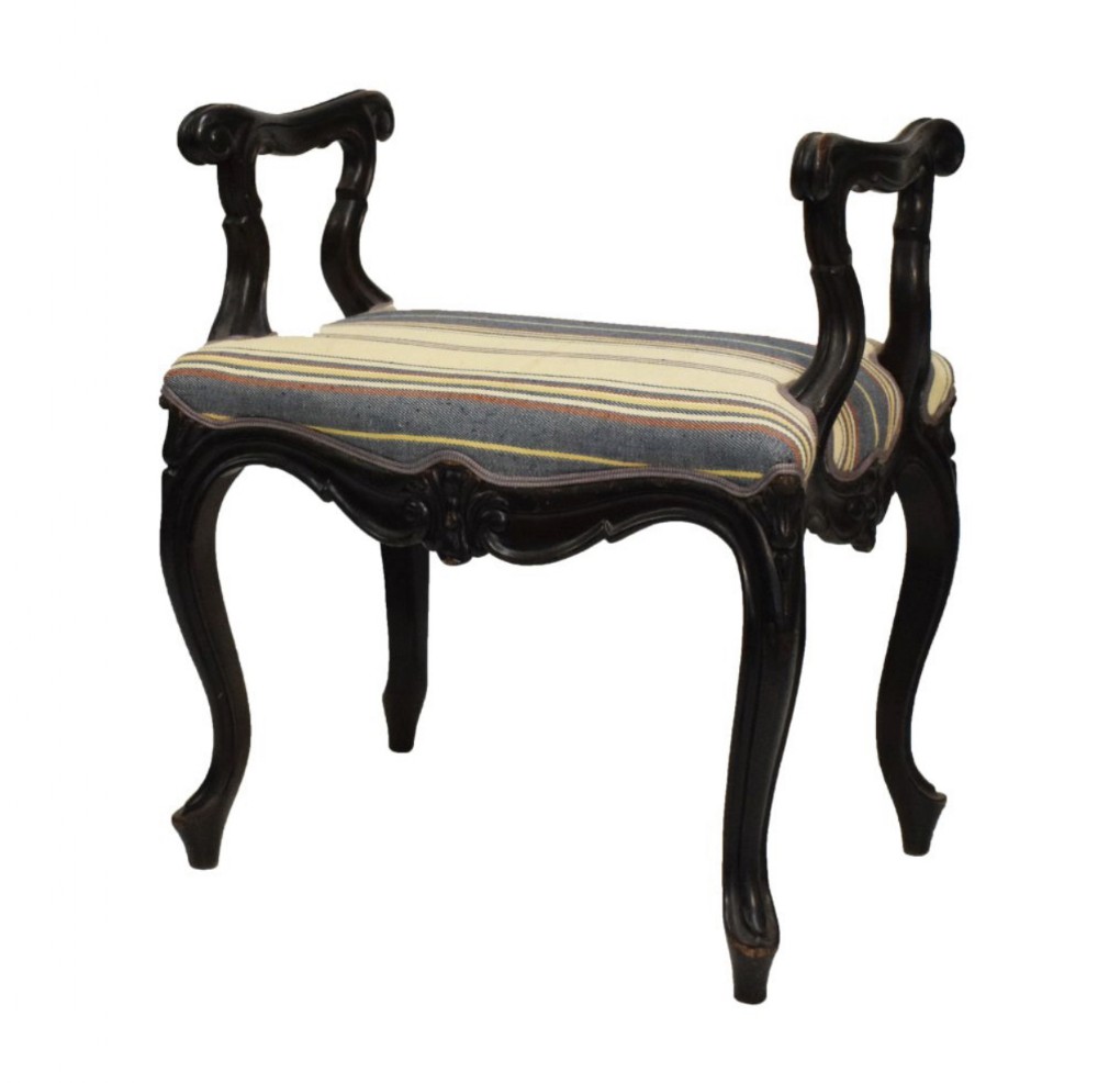 Late C19th stained beech window seat