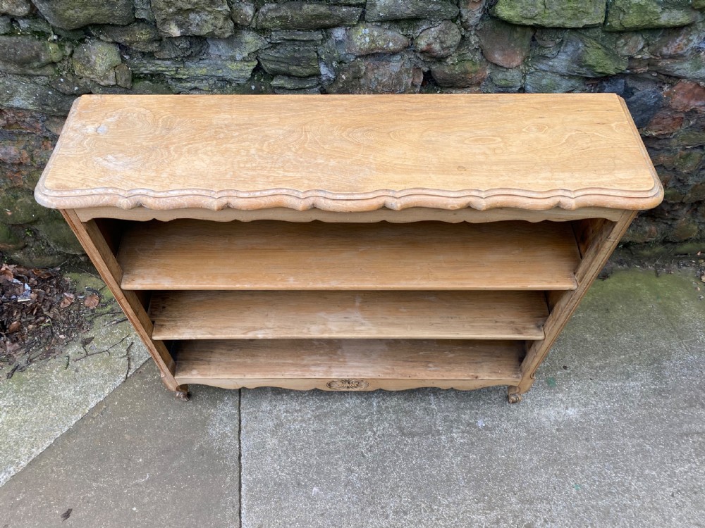 C19th small French chestnut bookcase  View II