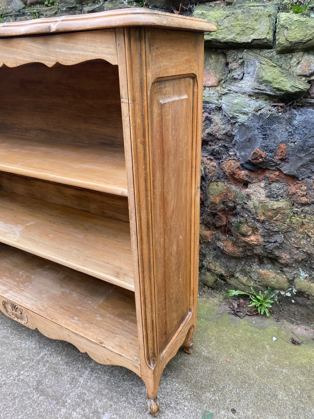 C19th small French chestnut bookcase  View III