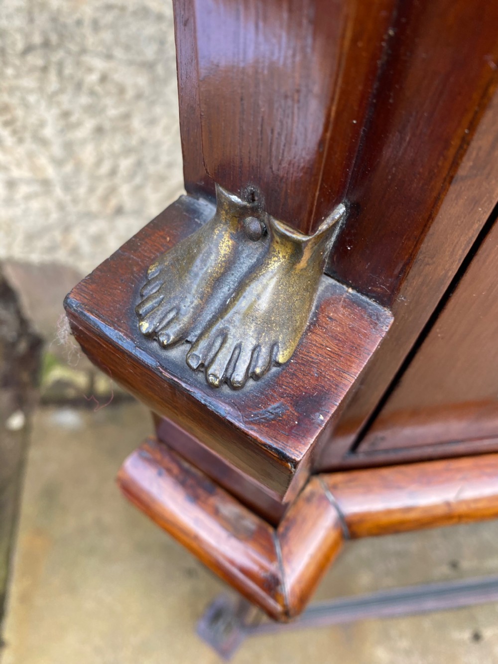 C19th double height corner cupboard with glazed doors  View II