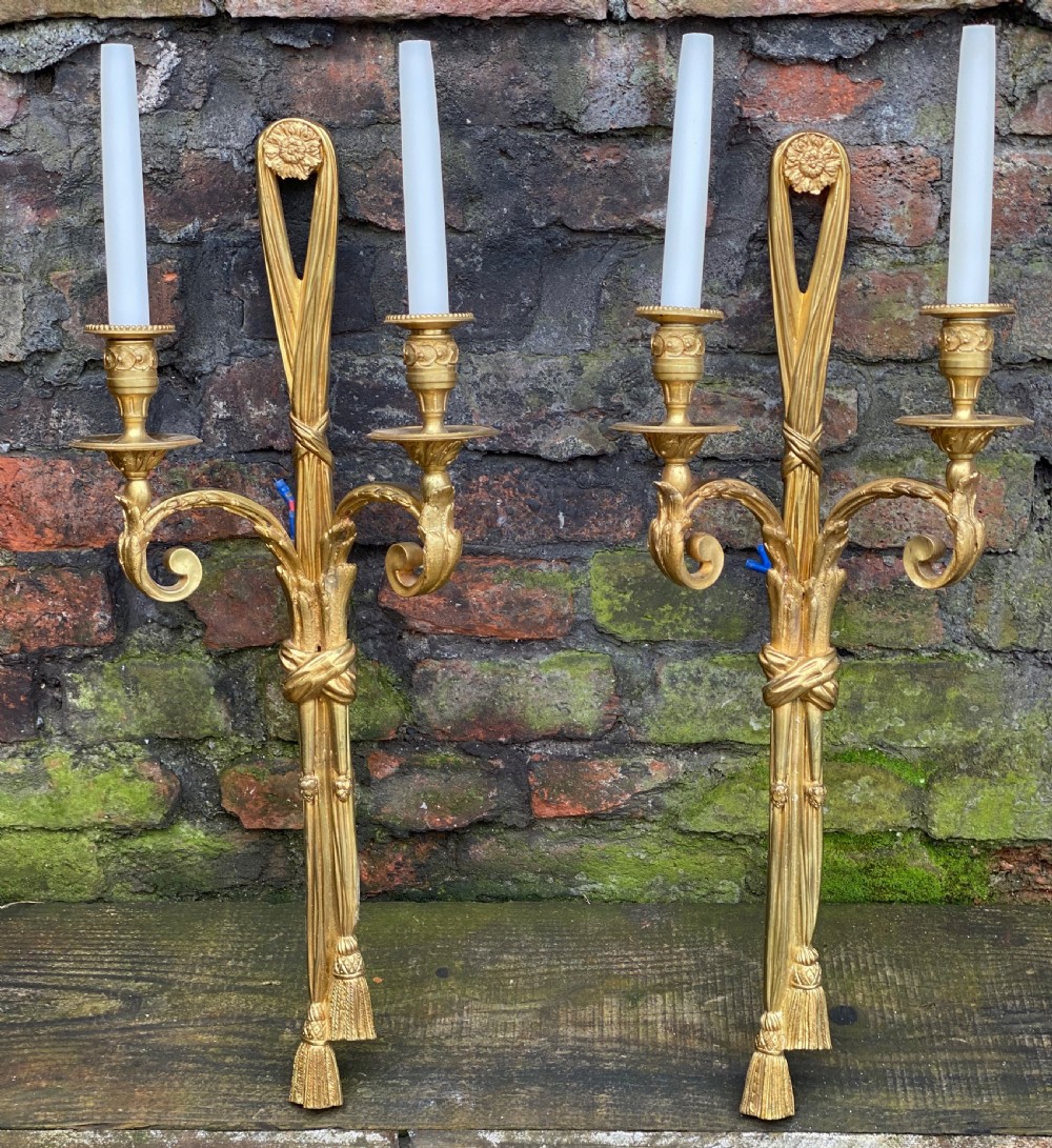 Pair of large ormolu wall sconces 