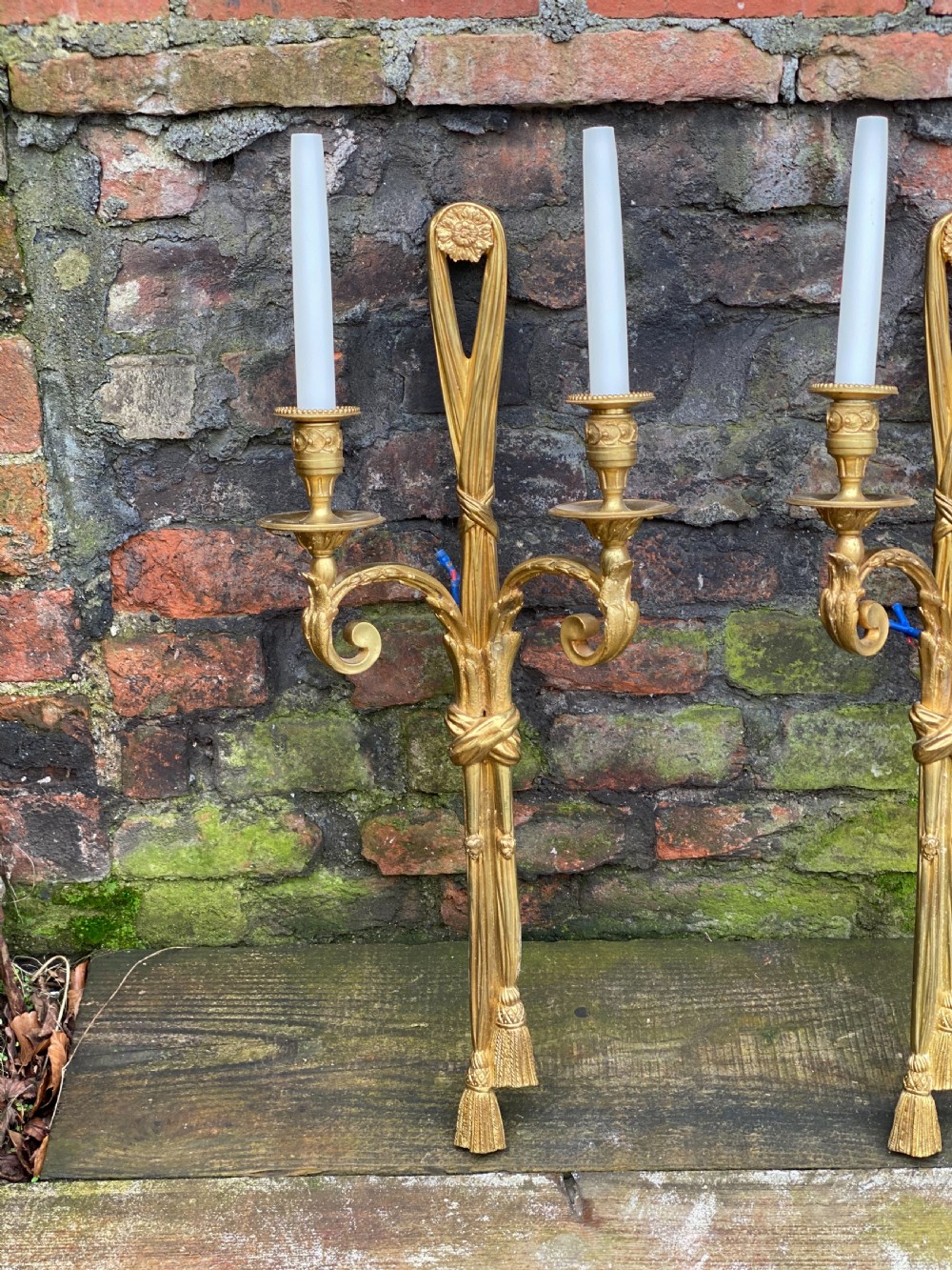 Pair of large ormolu wall sconces  View V