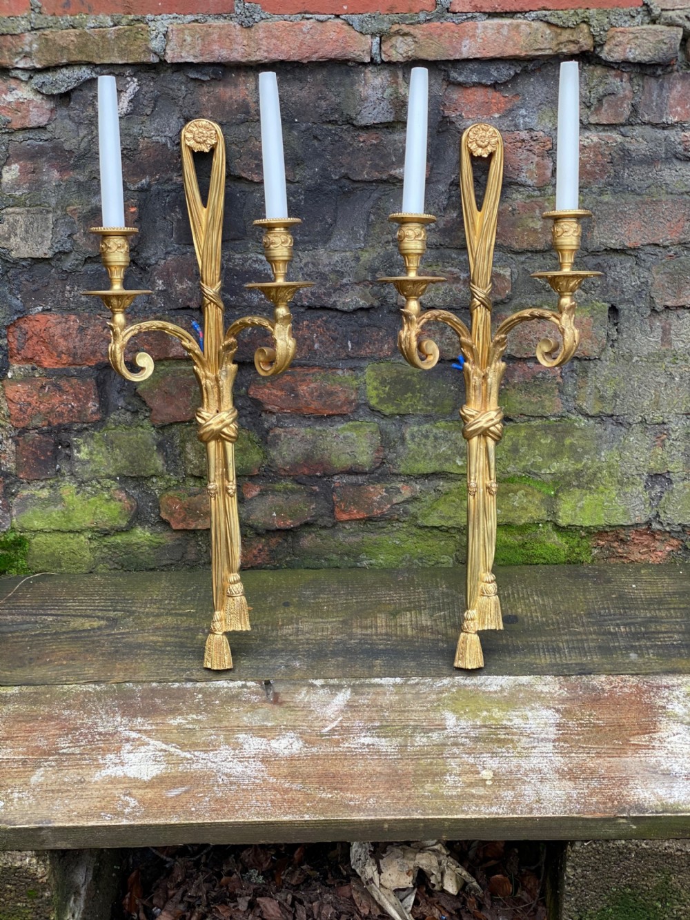 Pair of large ormolu wall sconces  View VI