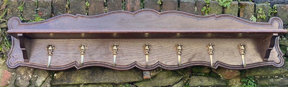 Wall mounted set of coat hooks and shelf  View IV