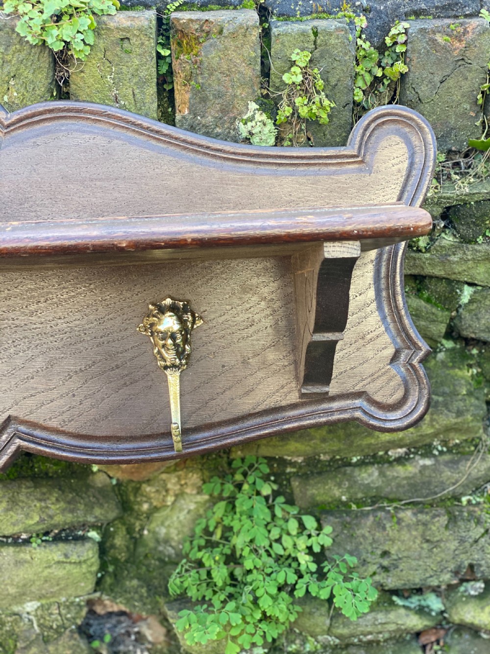 Wall mounted set of coat hooks and shelf  View V