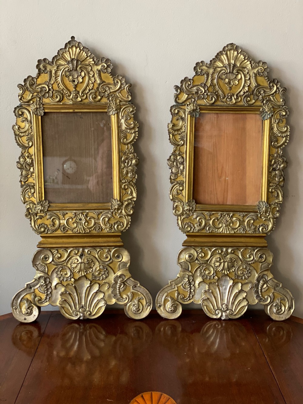 C18th pair of reposse easel mirrors  View II