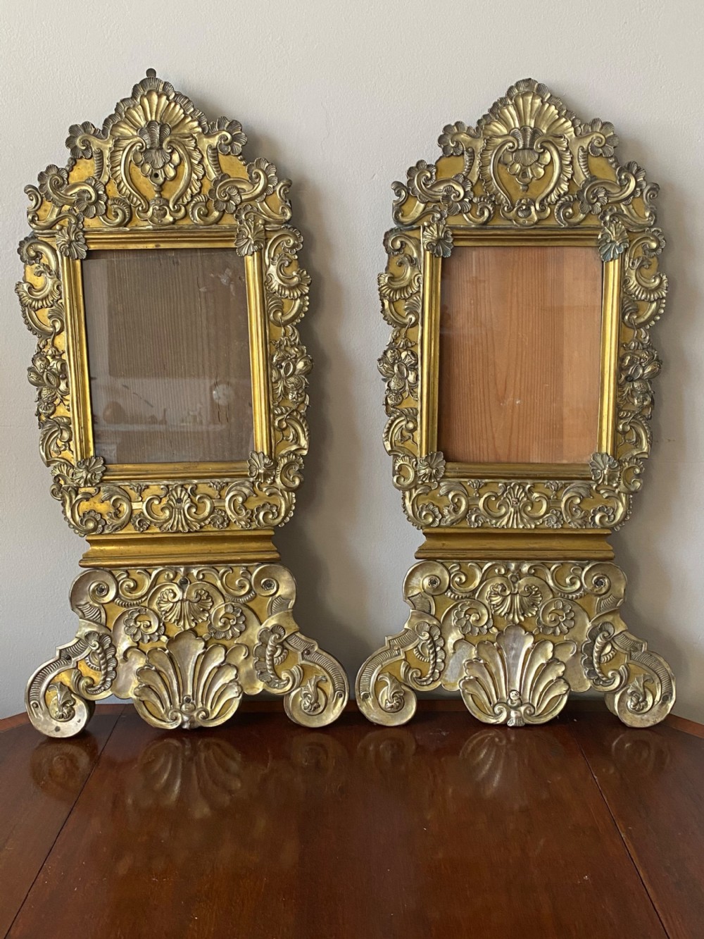 C18th pair of reposse easel mirrors  View V