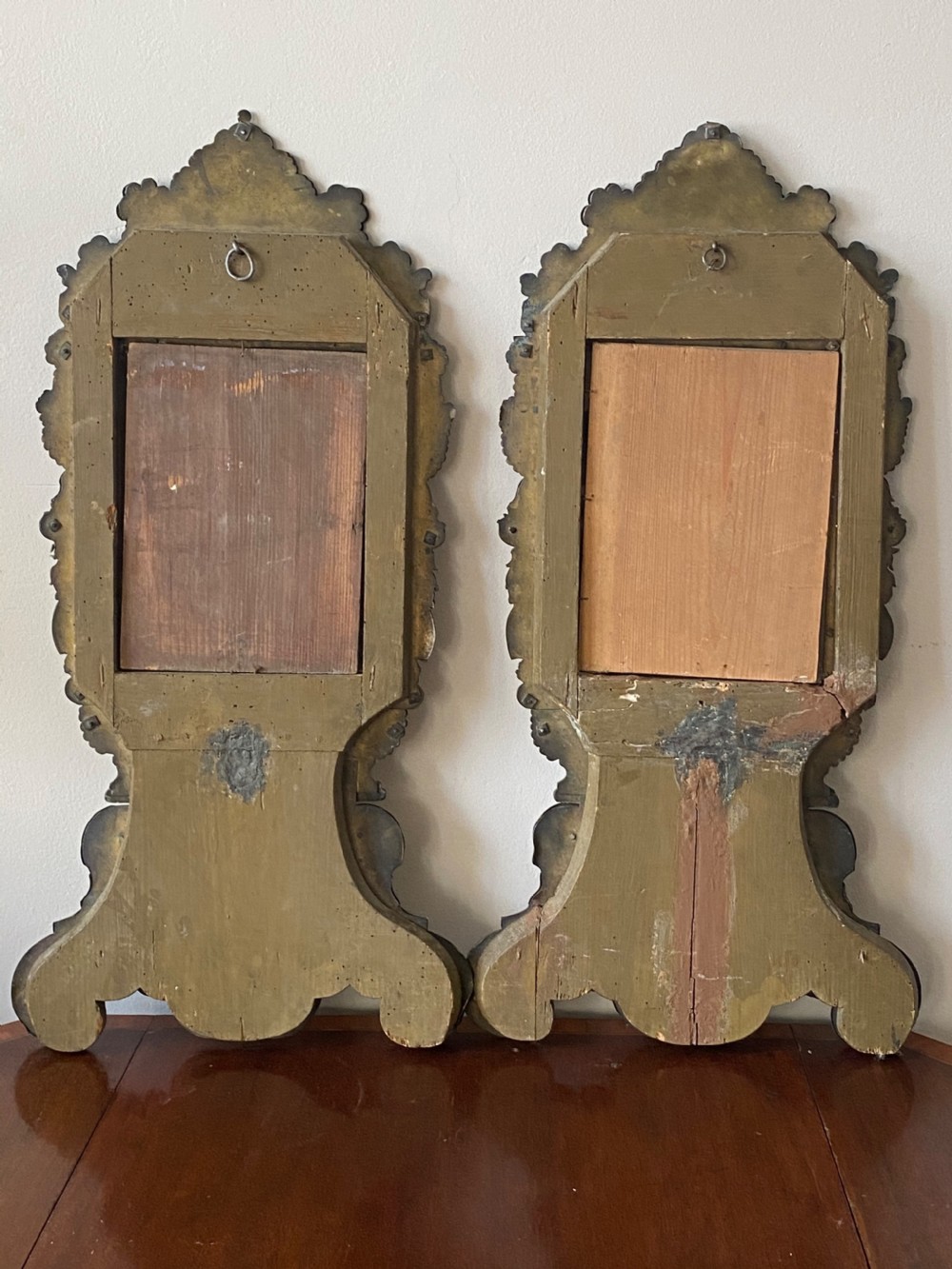 C18th pair of reposse easel mirrors  View VII