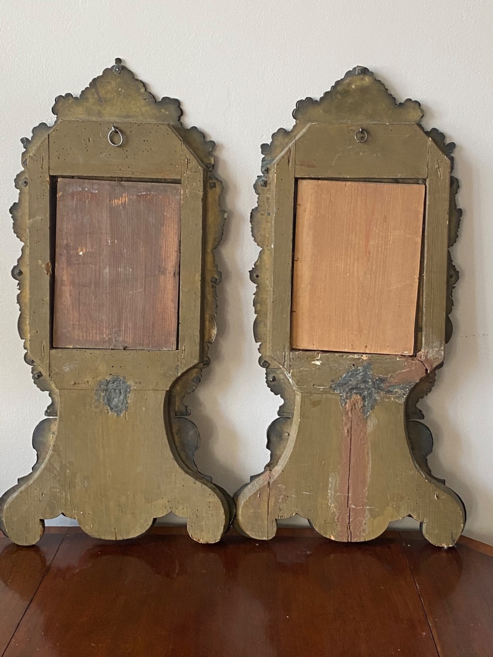 C18th pair of reposse easel mirrors  View VIII
