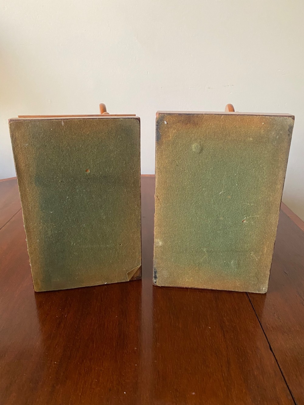 Near pair of satinwood early C19th plate stands  View II