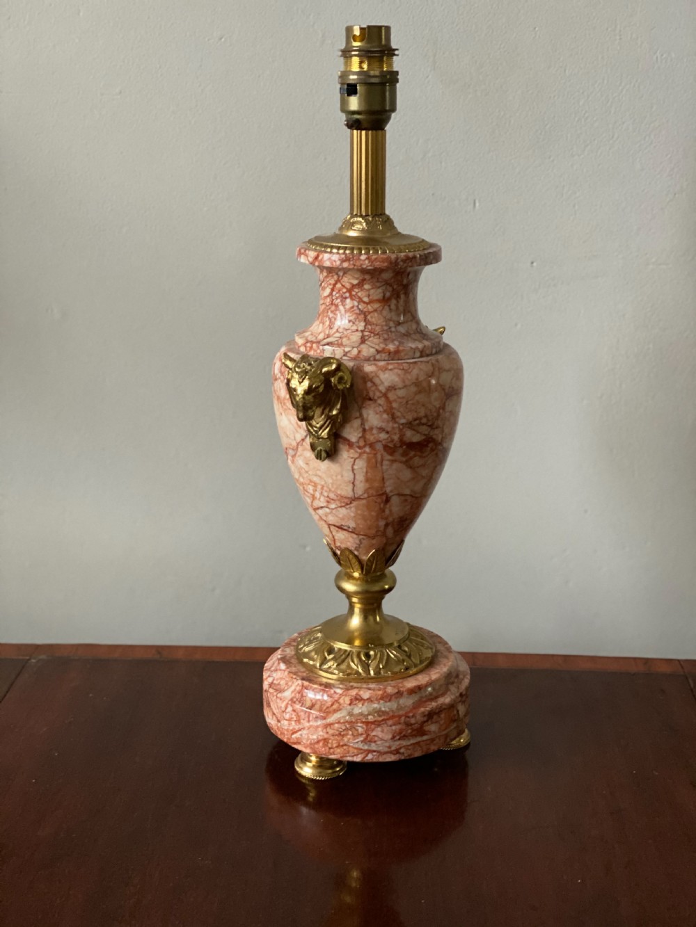 Early C20th ormolu mounted marble shaped lamp  View IV
