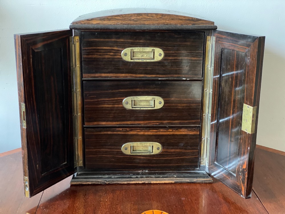 C19th coromandel jewellery casket table cabinet  View VI