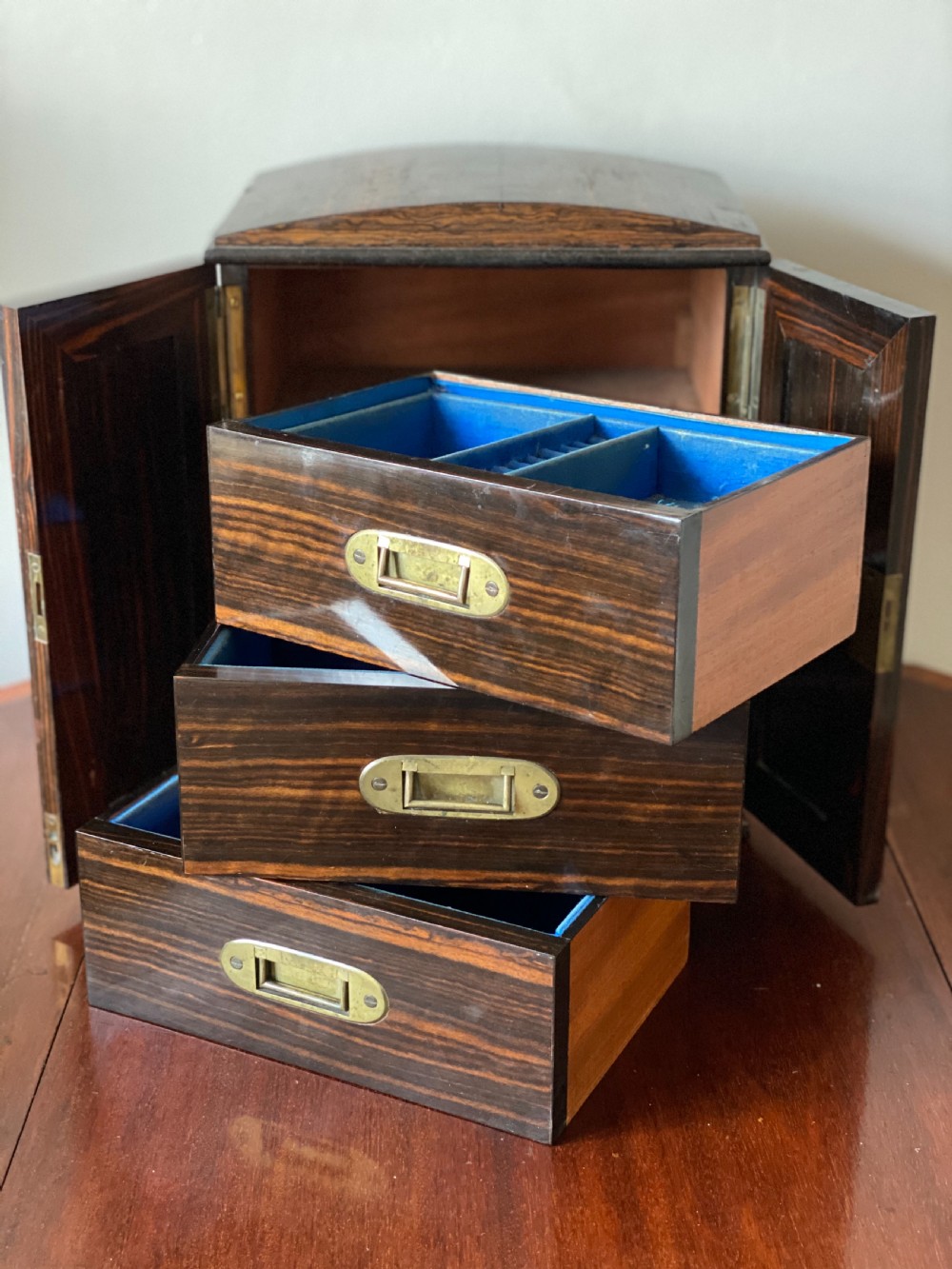 C19th coromandel jewellery casket table cabinet  View VIII
