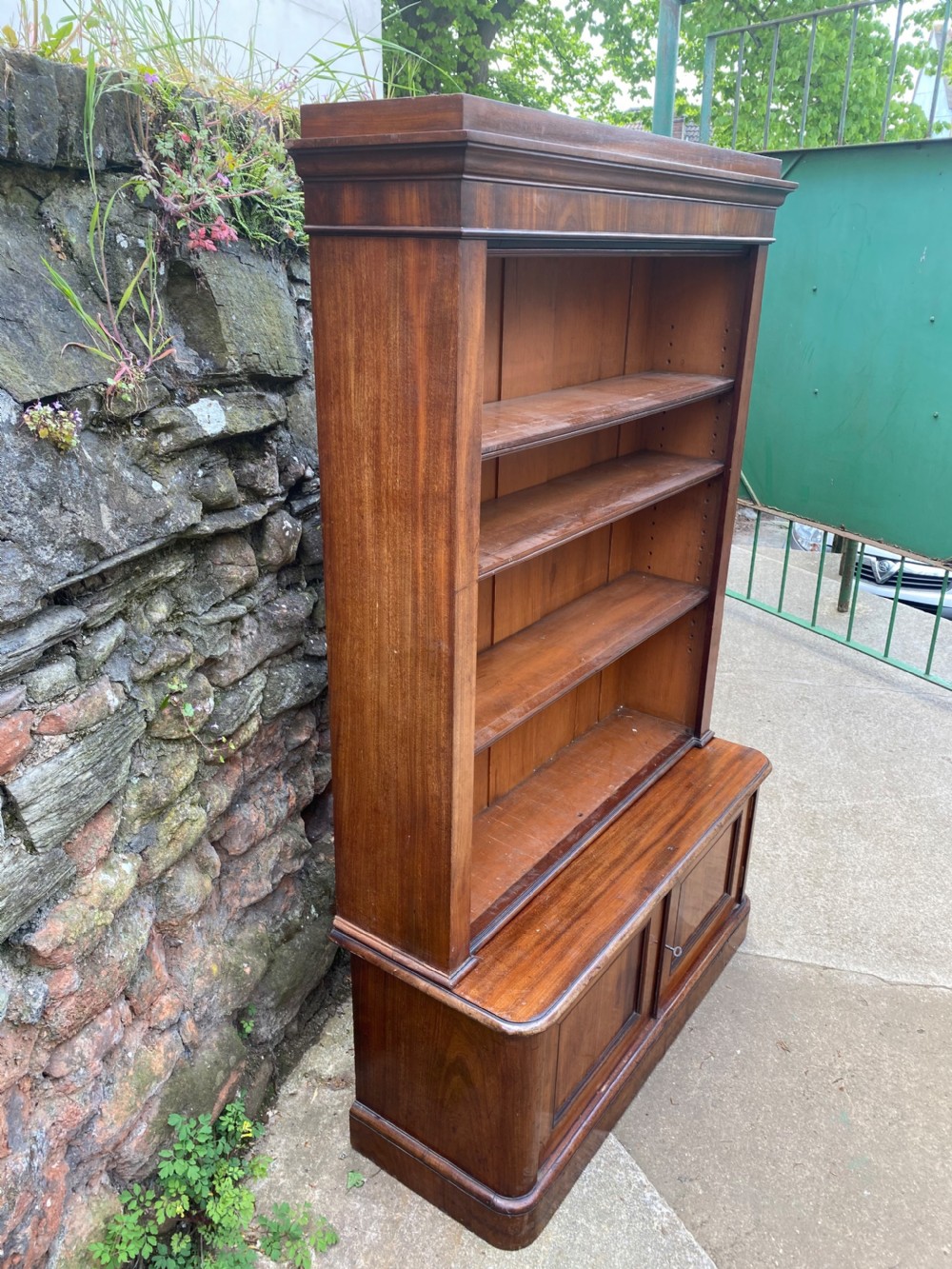 C19th Small mahogany bookcase on dwarf base  View IV