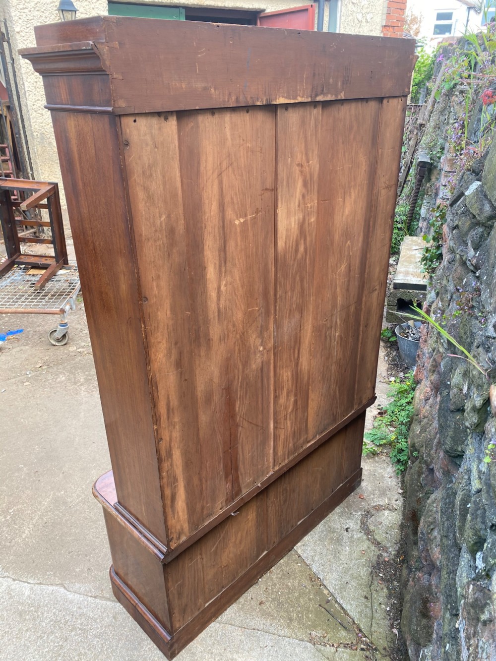 C19th Small mahogany bookcase on dwarf base  View VI