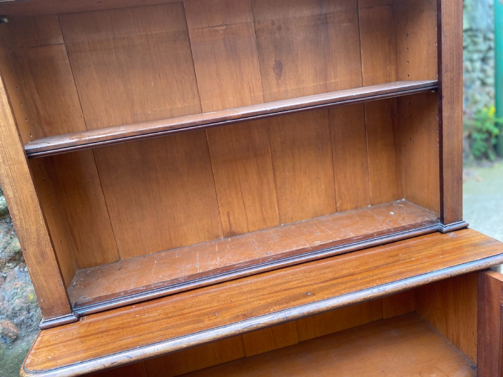 C19th Small mahogany bookcase on dwarf base  View X