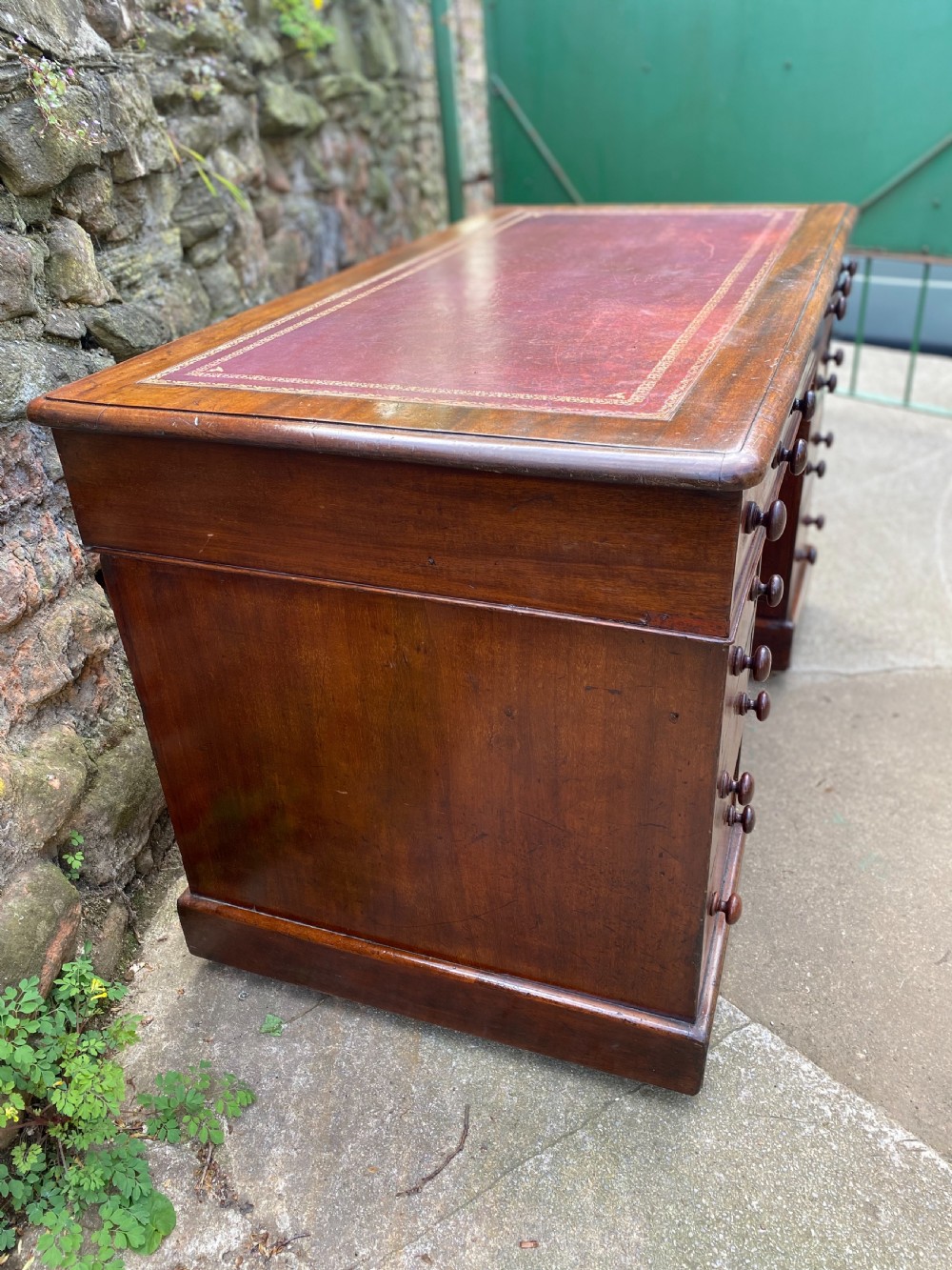 C19th pedestal desk View IX