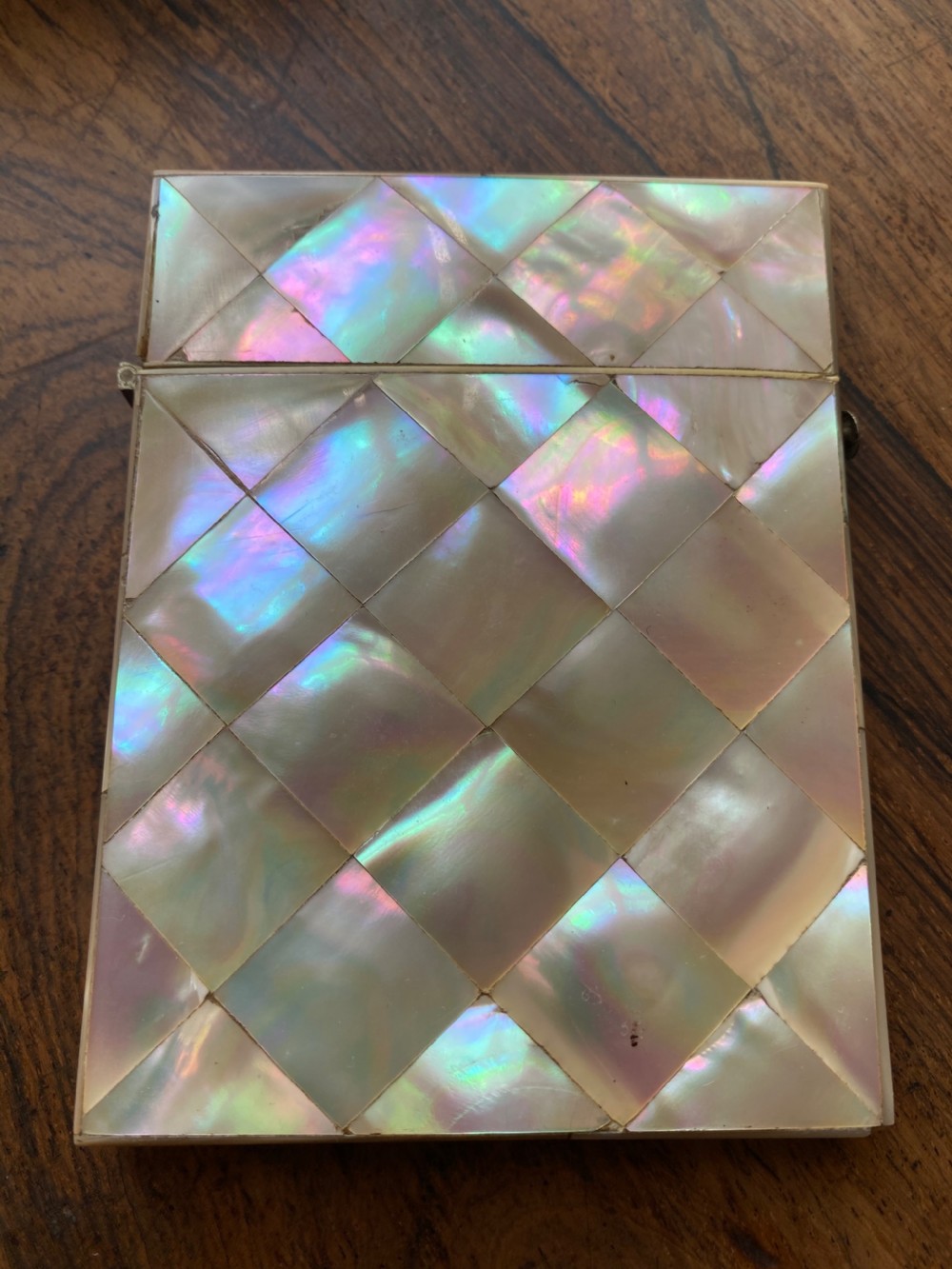 Victorian Mother of pearl calling card case View II