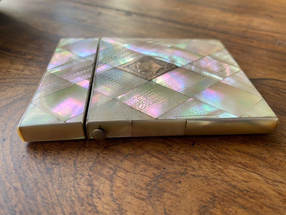 Victorian Mother of pearl calling card case View III