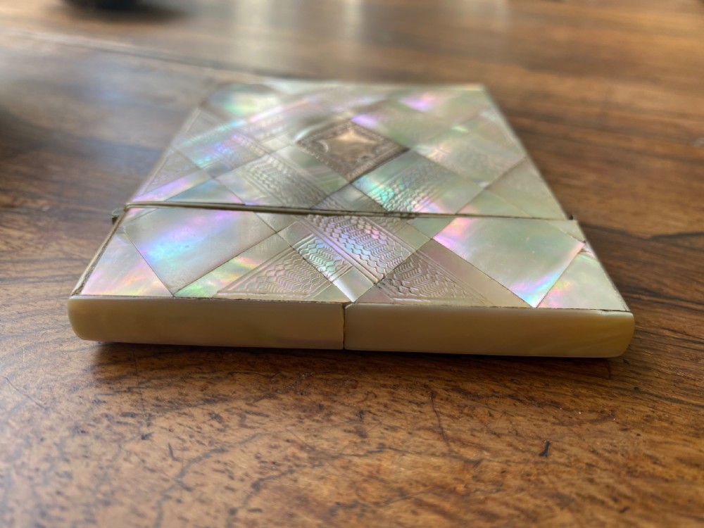 Victorian Mother of pearl calling card case View V
