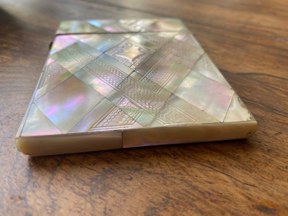Victorian Mother of pearl calling card case View VI