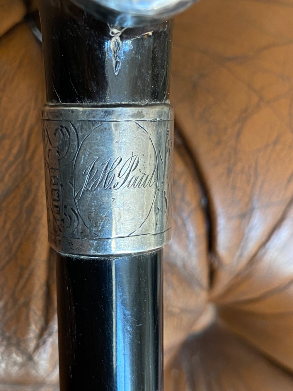 Walking stick with bone and silver tipped handle  View IV