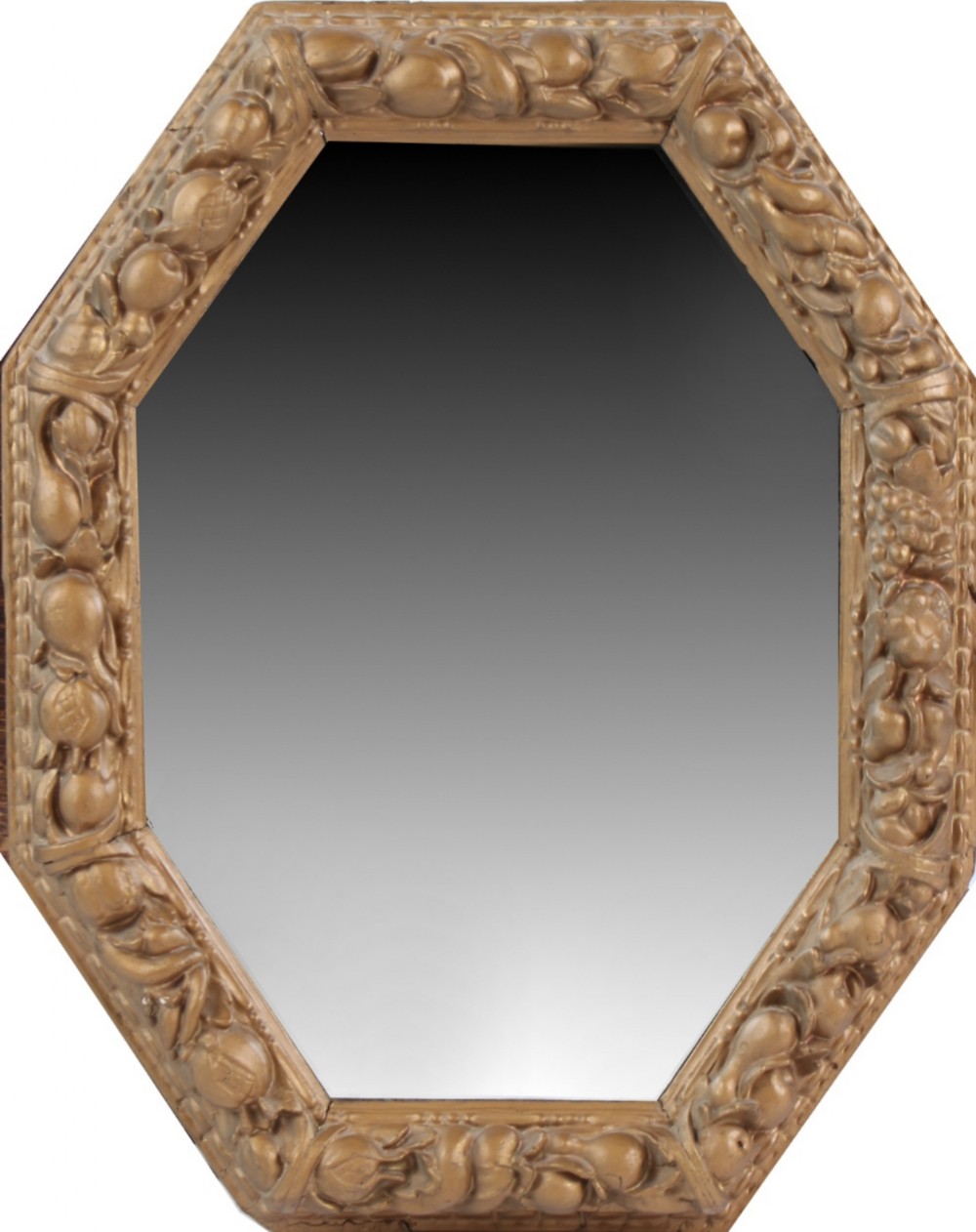 C18th carved gilt painted mirror 