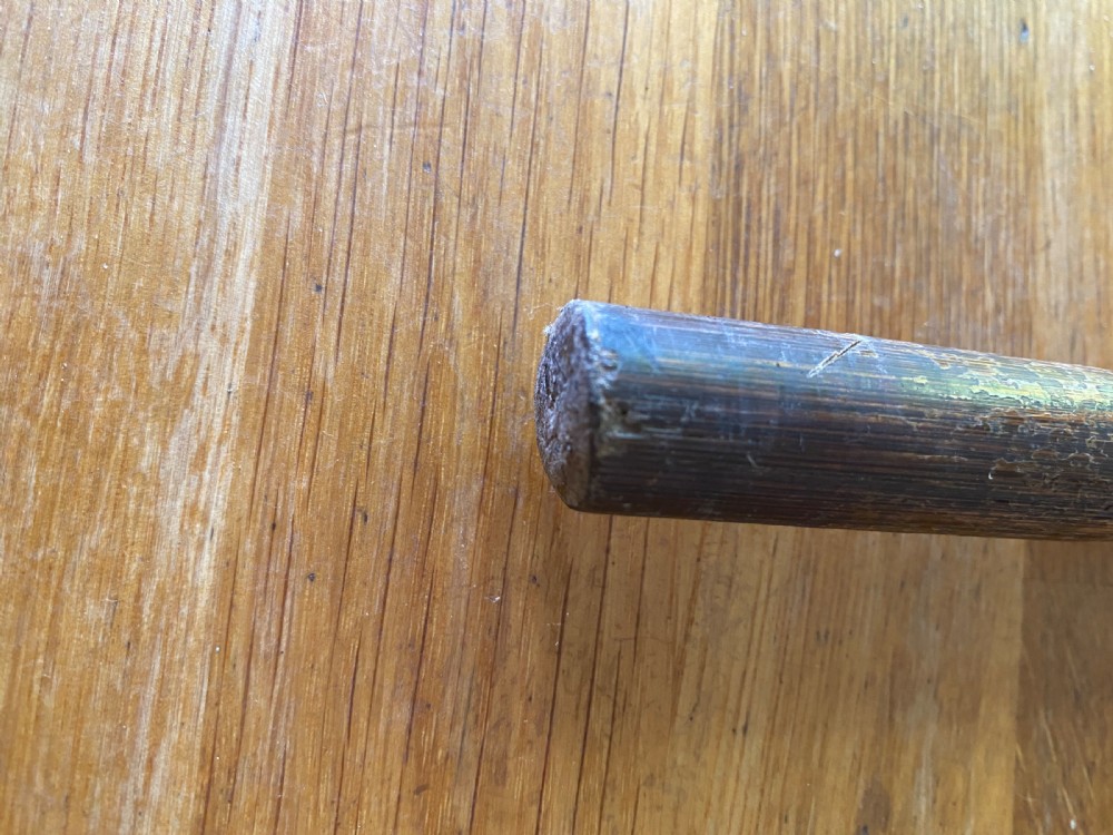 Silver collared and tipped palm wood walking stick View XVI