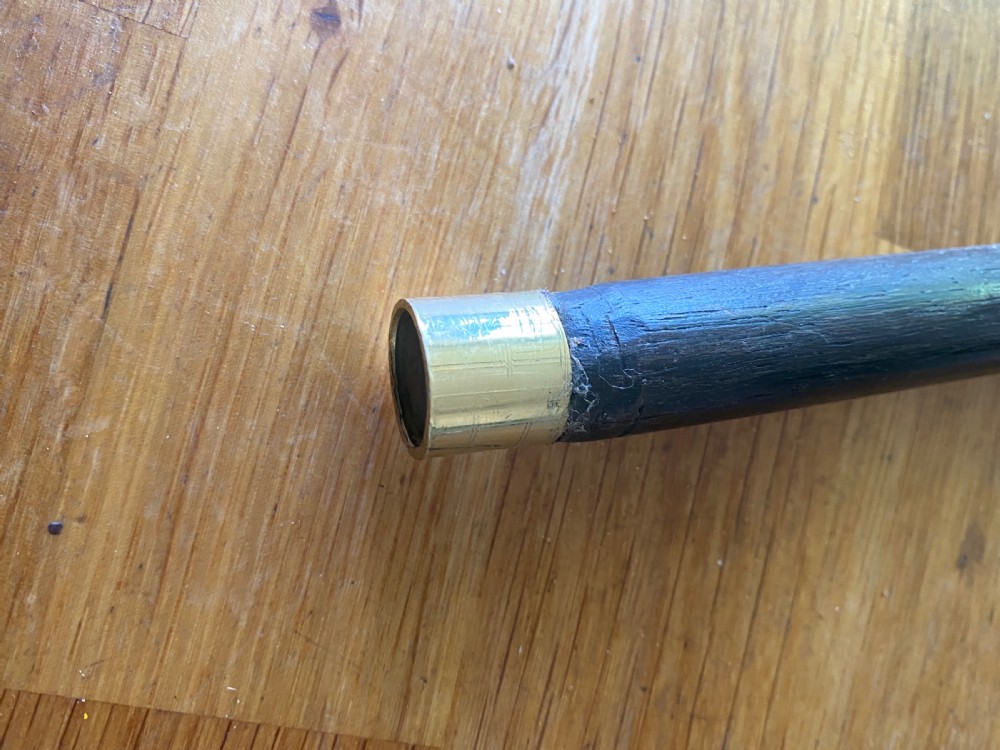 Horn handled hallmarked silver collared walking stick  View VIII