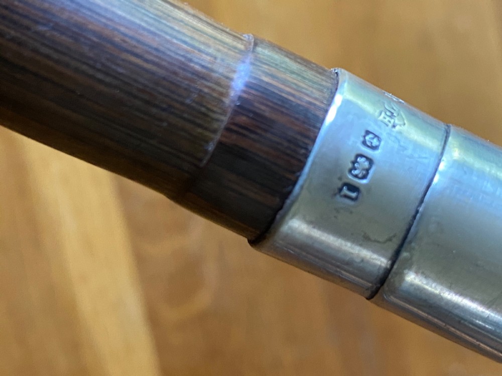 Silver topped palm wood walking stick  View IV