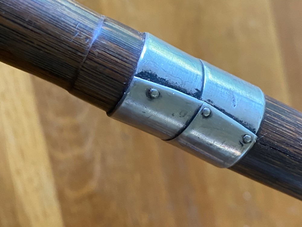 Silver topped palm wood walking stick  View V